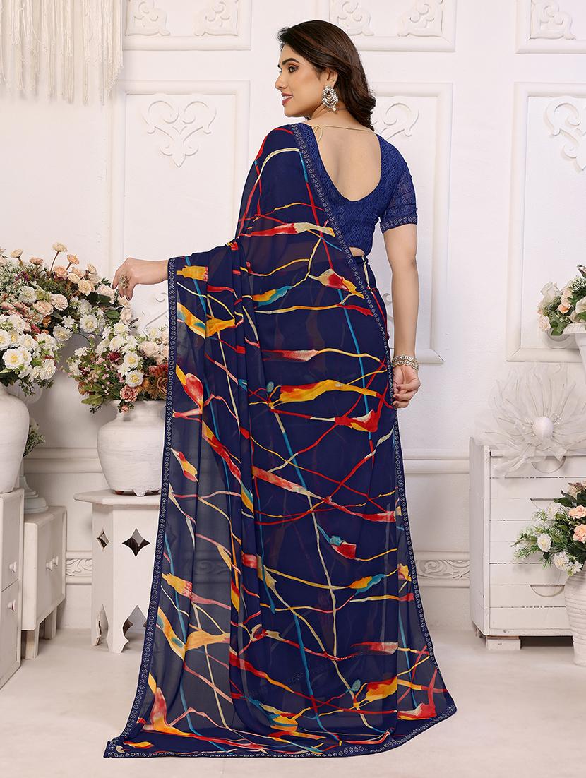 women printed casual wear saree with blouse - 22050289 - Standard Image - 3