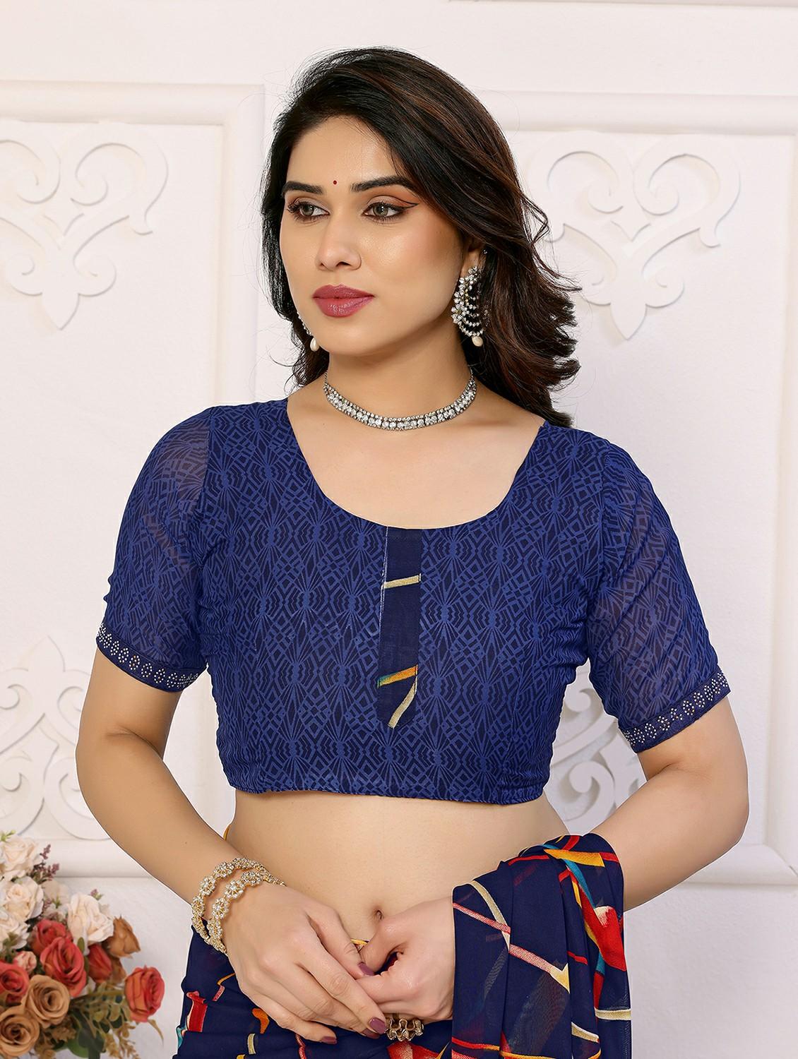 women printed casual wear saree with blouse - 22050289 - Standard Image - 5