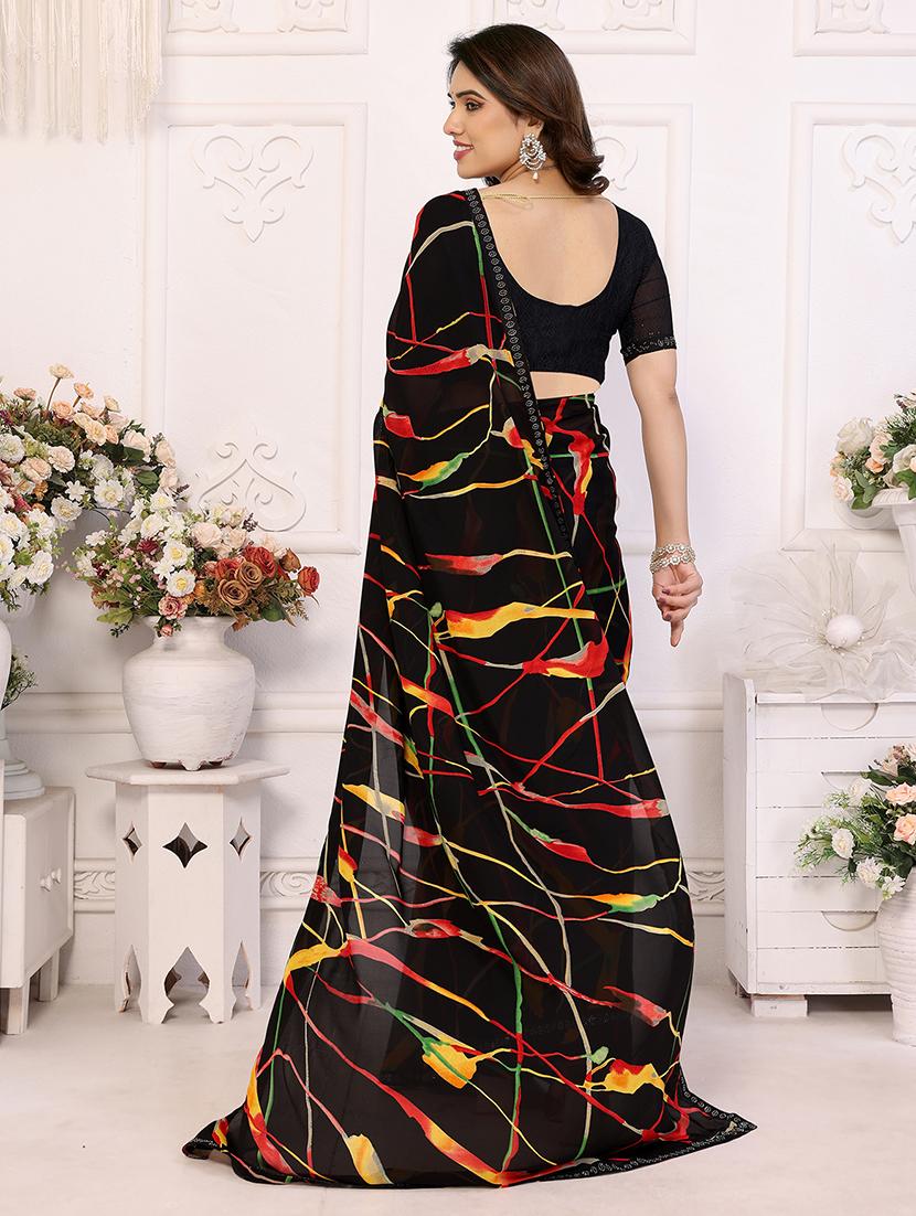 women printed casual wear saree with blouse - 22050291 - Standard Image - 3