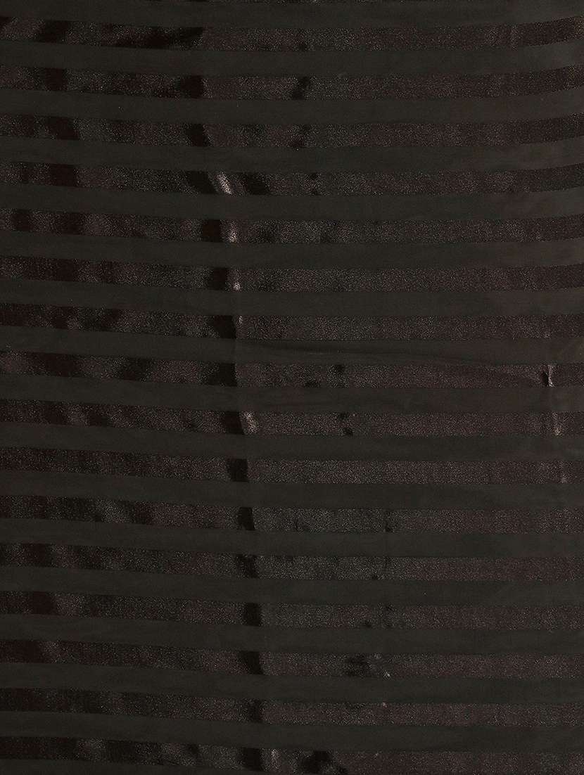 women striped plain saree with blouse - 22050296 -  Standard Image - 5