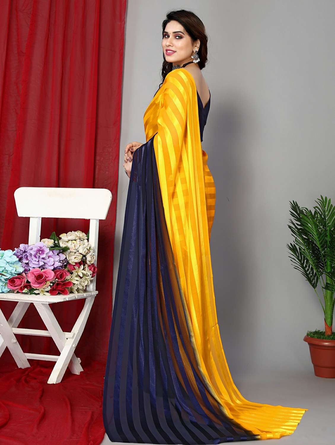 women ombre printed saree with blouse - 22050304 -  Standard Image - 3