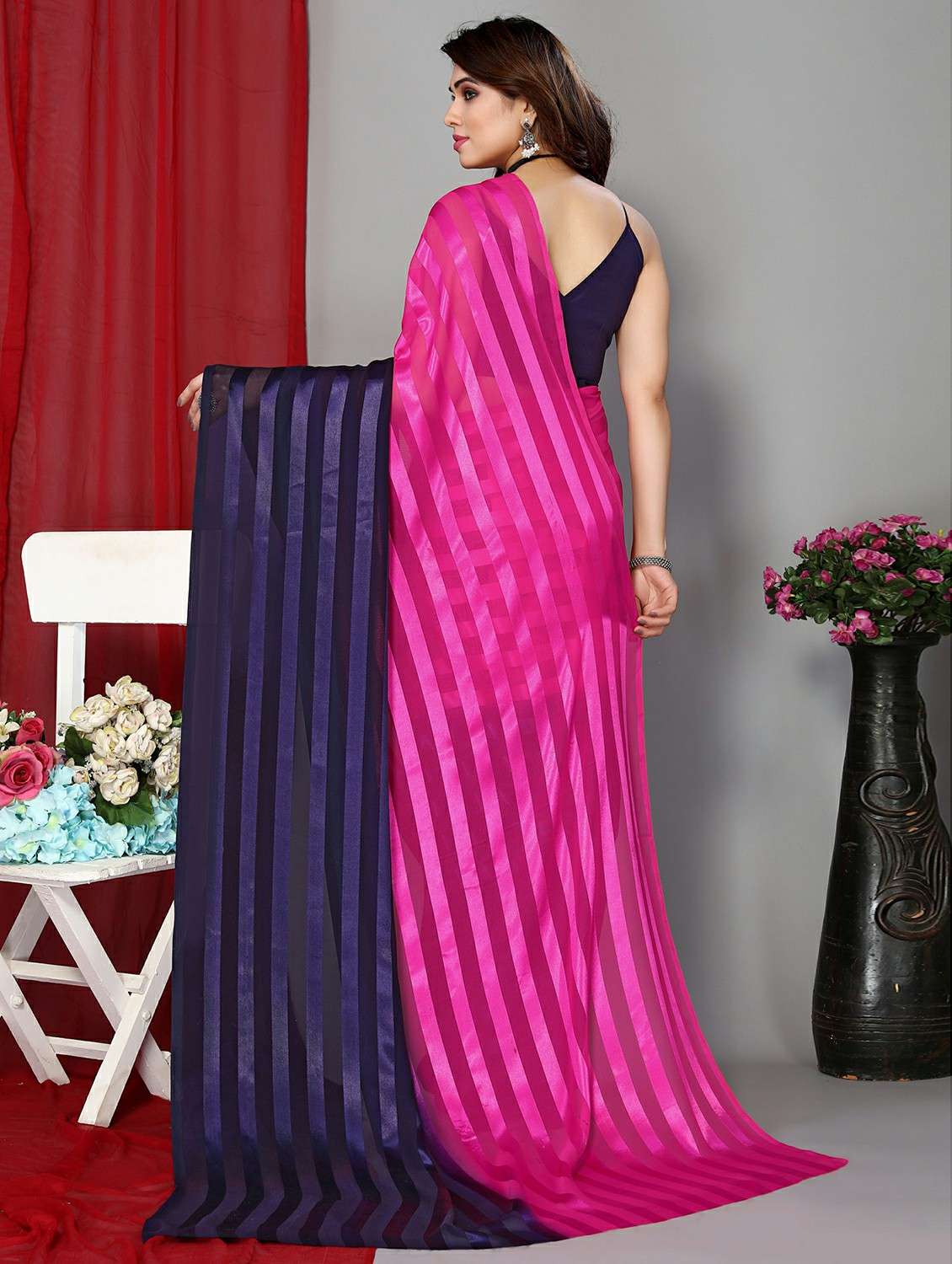 women ombre printed saree with blouse - 22050306 -  Standard Image - 3