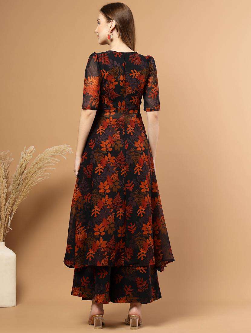 women floral print short sleeve ethnic co-ord set - 22051871 -  Standard Image - 3