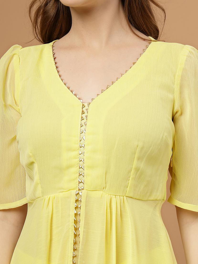 women solid short sleeve ethnic co-ord set - 22051872 - Standard Image - 5