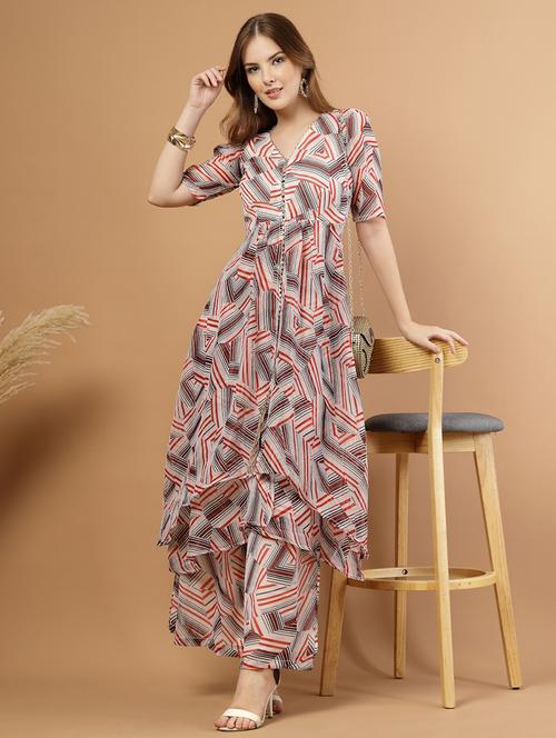 women floral print short sleeve ethnic co-ord set - 22051873 - Standard Image - 0