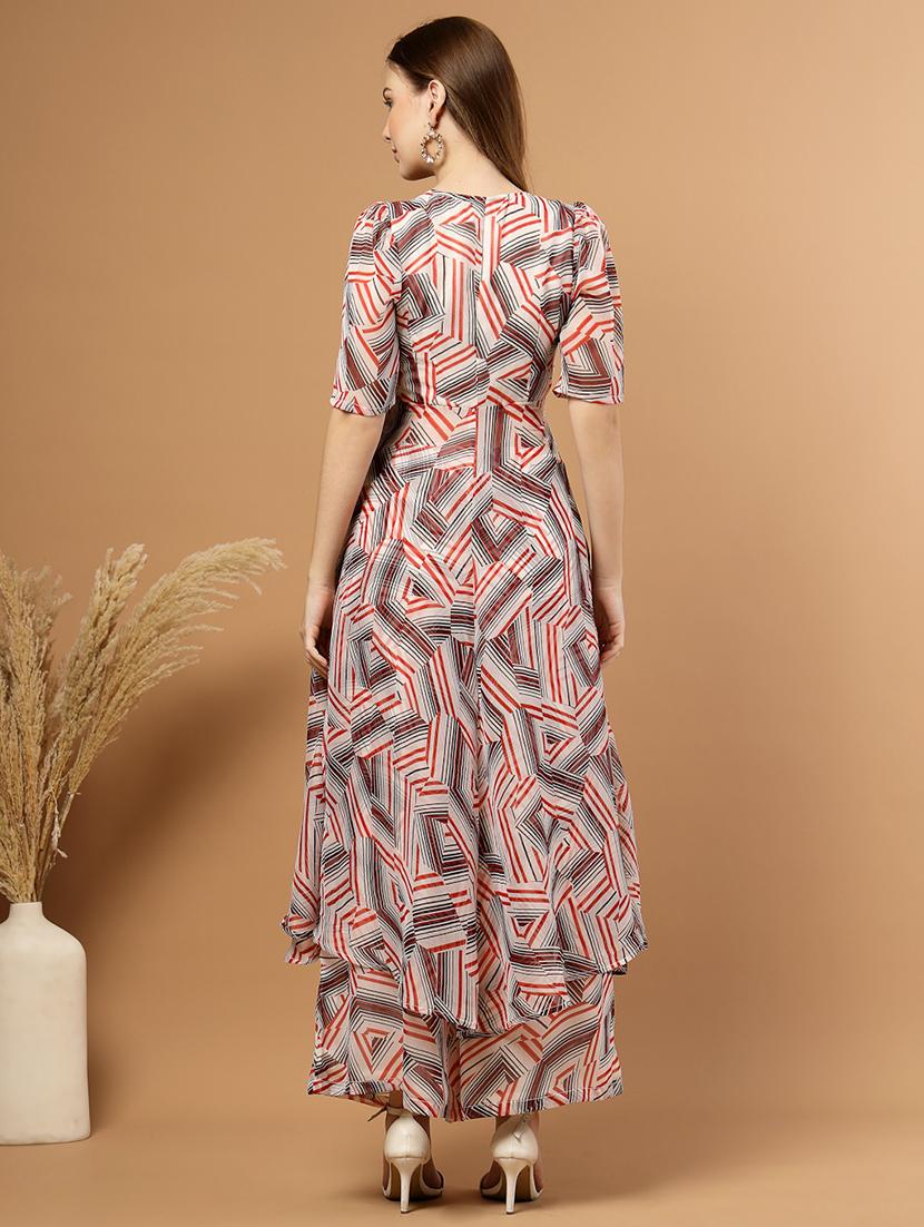women floral print short sleeve ethnic co-ord set - 22051873 - Standard Image - 3
