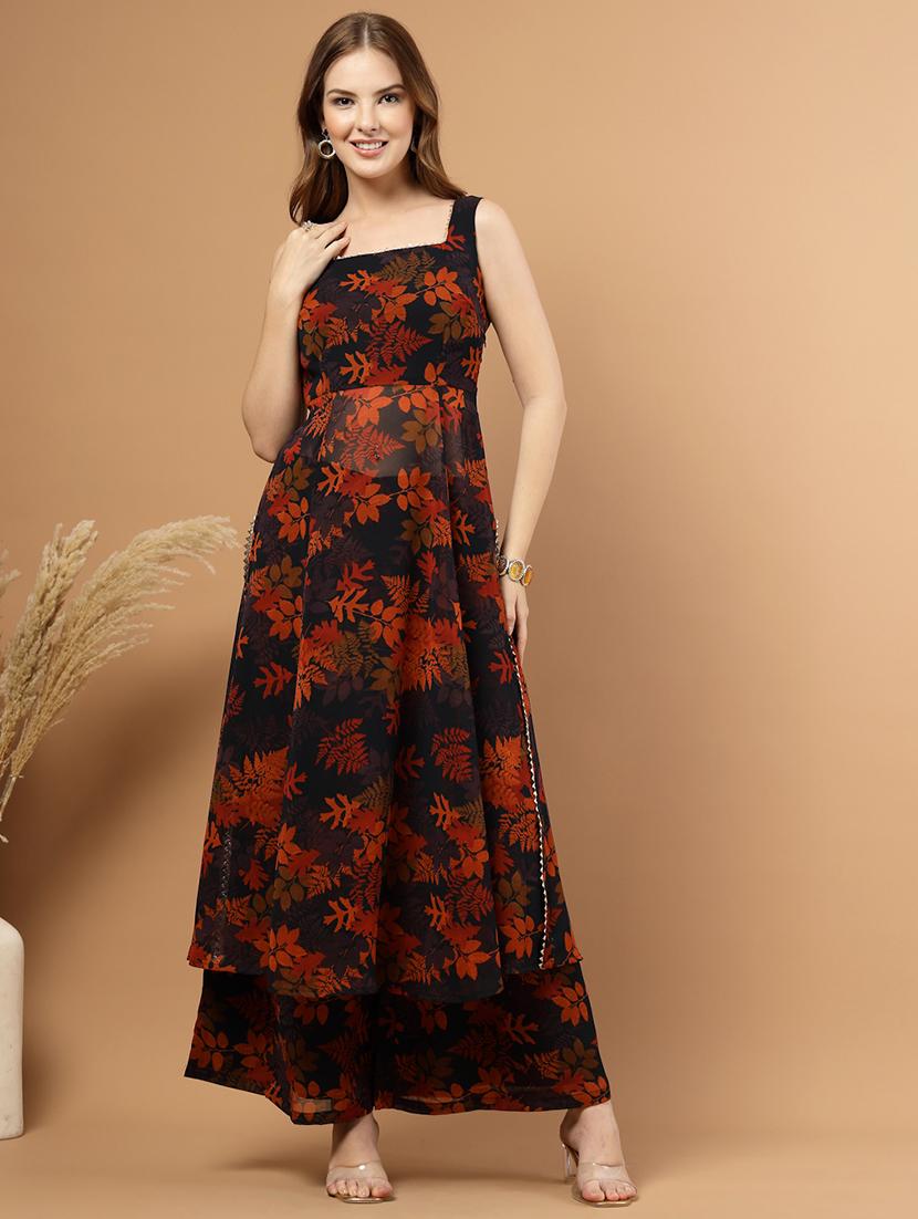women floral print sleeveless ethnic co-ord set - 22051875 - Zoom Image - 0