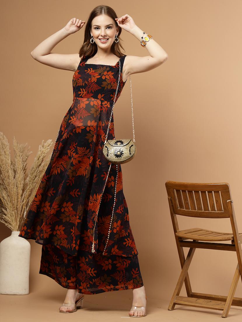 women floral print sleeveless ethnic co-ord set - 22051875 - Standard Image - 3