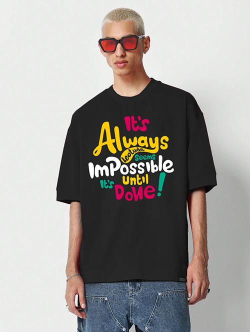 men printed short sleeve oversized t-shirt - 22051917 - Standard Image - 0