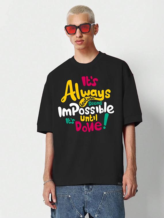 men printed short sleeve oversized t-shirt - 22051917 - Zoom Image - 0