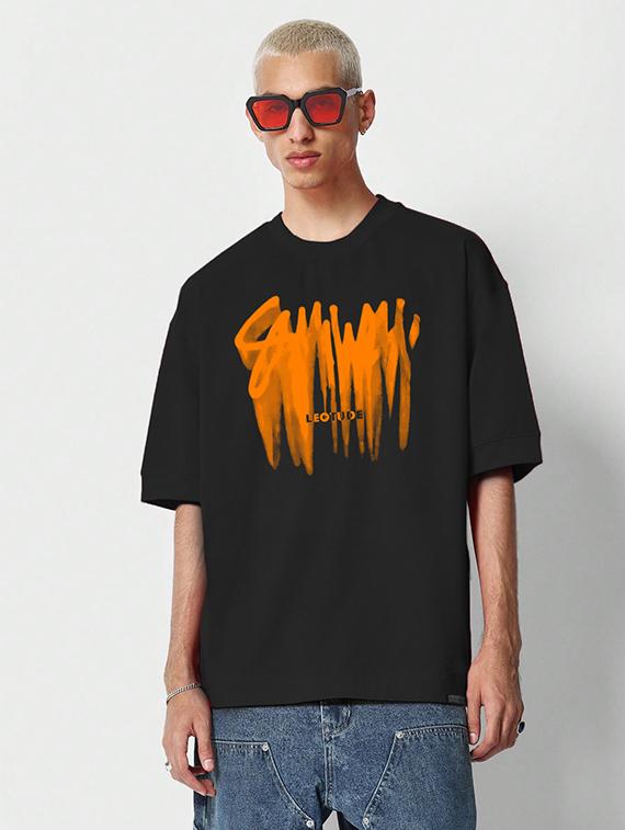 men printed short sleeve oversized t-shirt