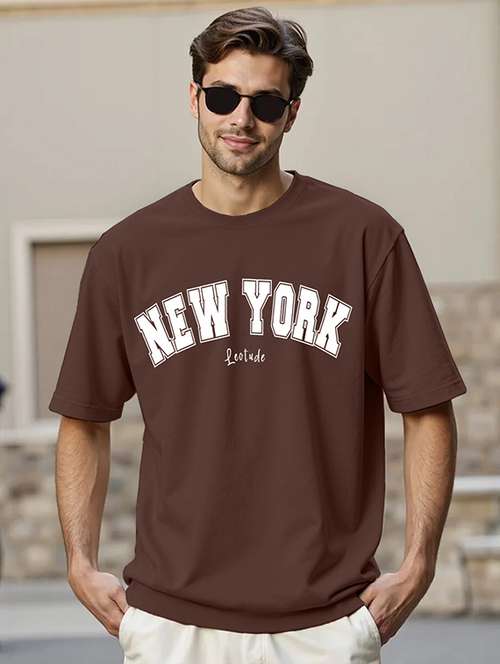 men printed short sleeve oversized t-shirt - 22051937 -  Standard Image - 0