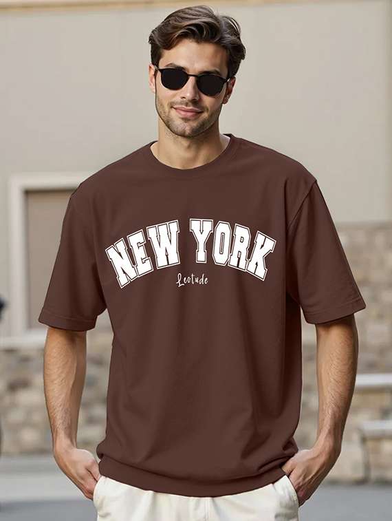 men printed short sleeve oversized t-shirt