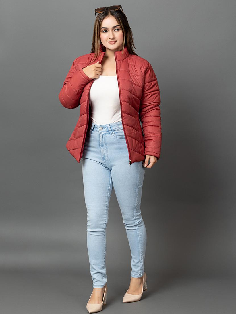 women solid long sleeve hooded parka jacket - 22051956 - Standard Image - 3