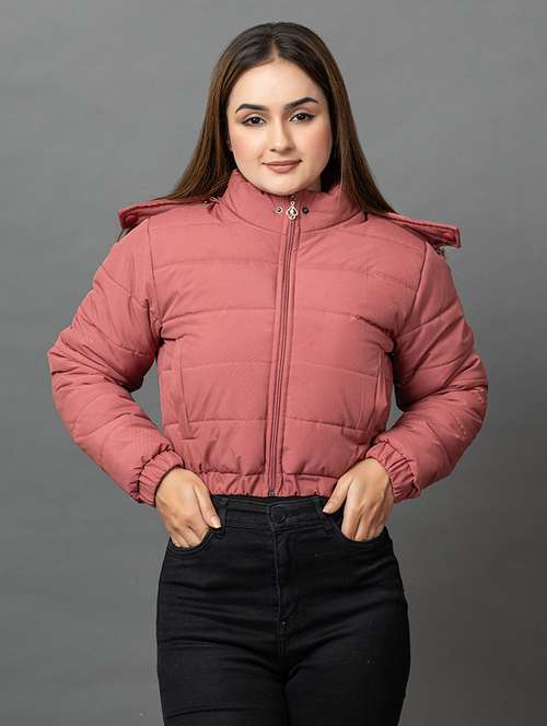 women solid long sleeve hooded parka jacket - 22051963 -  Standard Image - 0