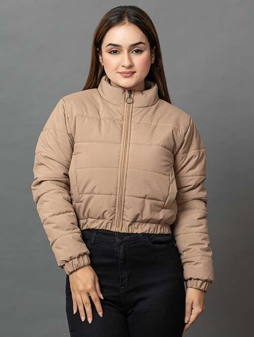women solid long sleeve hooded parka jacket - 22051964 -  Standard Image - 0