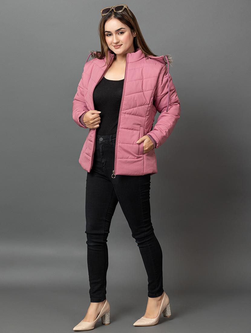 women solid long sleeve hooded parka jacket - 22051968 - Standard Image - 3