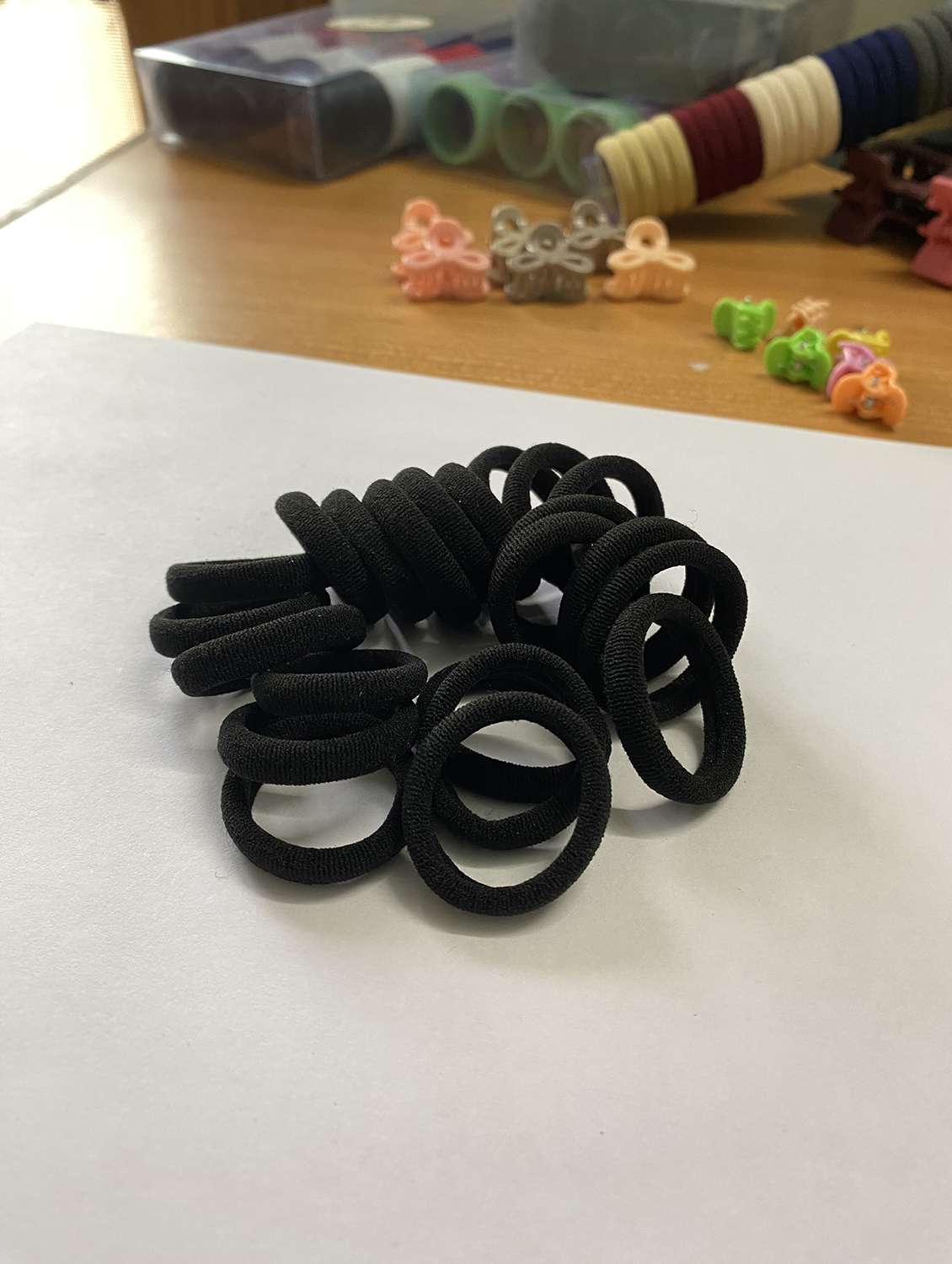 black elastic hair ties rubber band set of 30