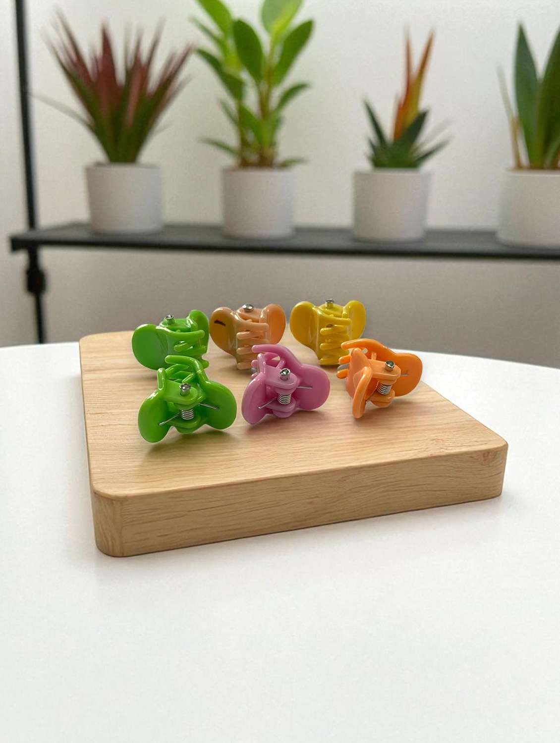 kids multi-color hair clip set of 6