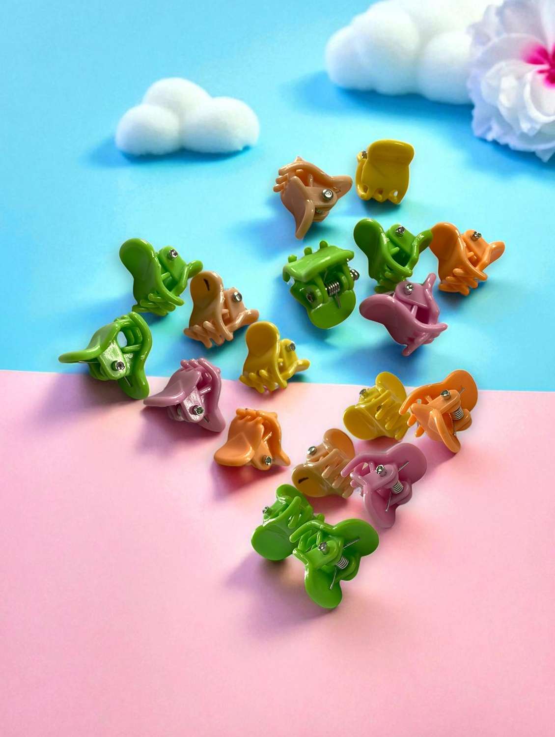 kids colorful plastic hair clips set of 18