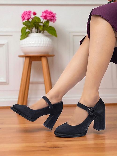 black synthetic ankle strap sandals - 22051988 -  Standard Image - 0