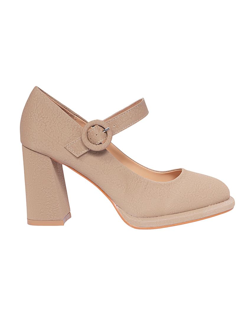 khaki synthetic ankle strap sandals - 22051989 - Standard Image - 3