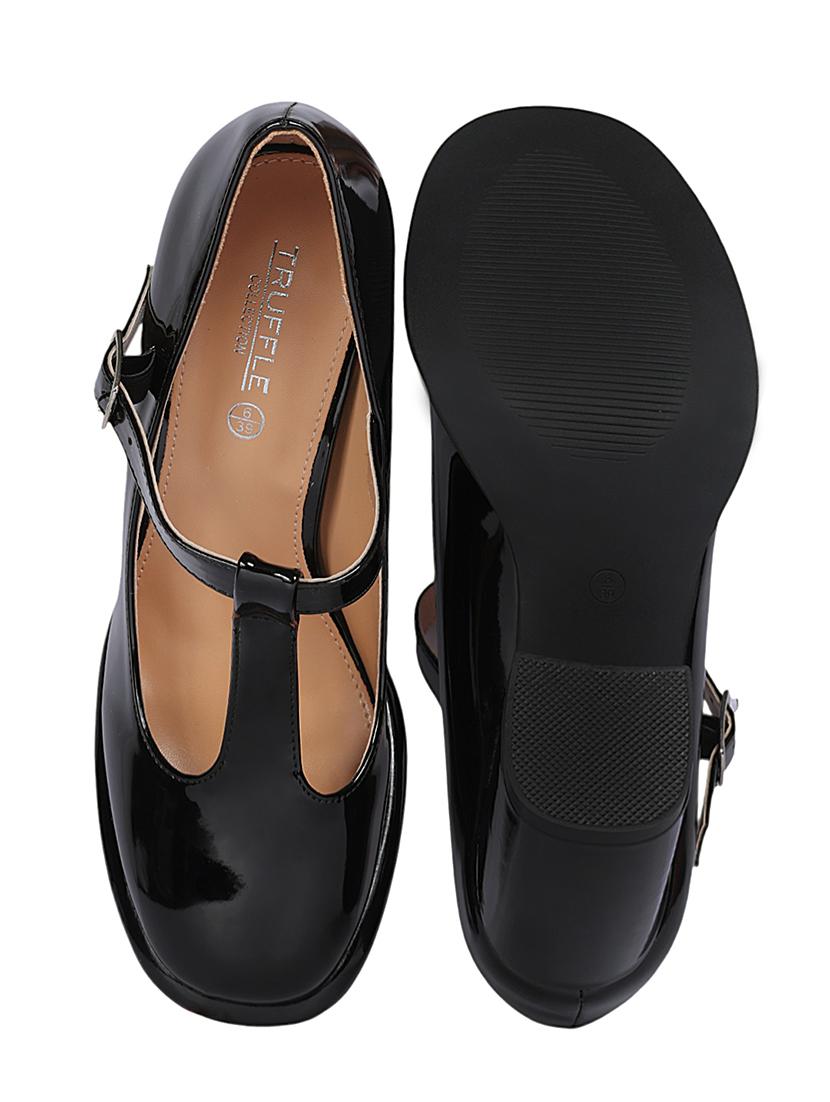black patent leather ankle strap sandals - 22051991 - Standard Image - 5