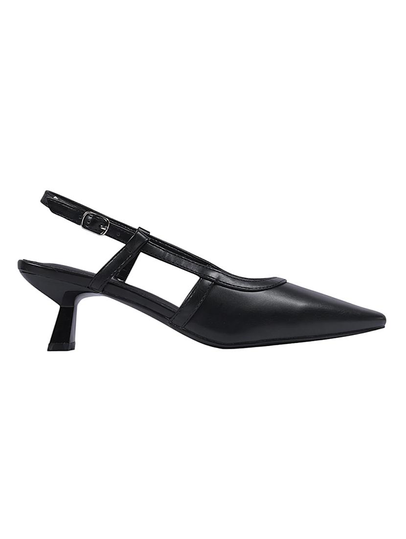 black synthetic back strap sandals - 22051992 - Standard Image - 3