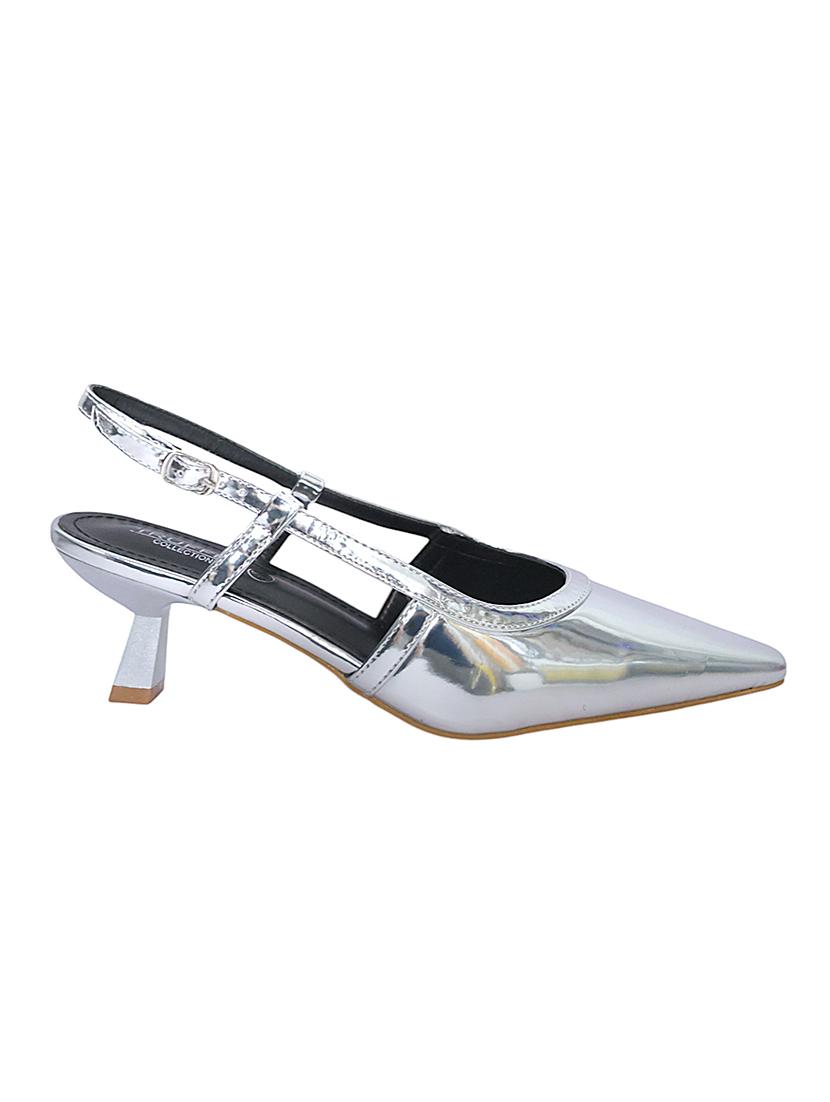 silver patent leather back strap sandals - 22051993 - Standard Image - 3