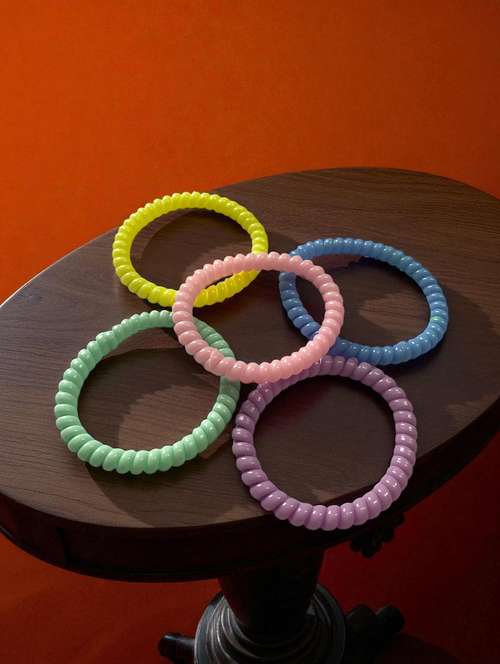 plastic spiral multicolor hair band accessories - 22051996 -  Standard Image - 0