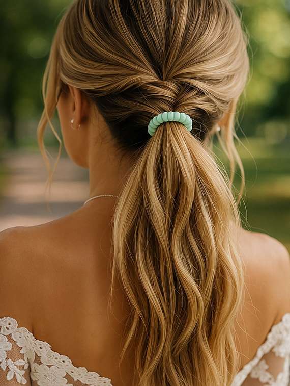 plastic spiral multicolor hair band accessories - 22051996 -  Standard Image - 3