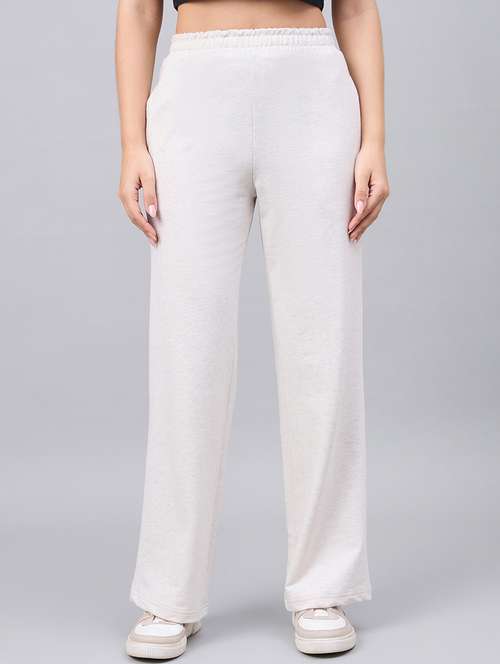 grey cotton regular track pants - 22052010 - Standard Image - 0