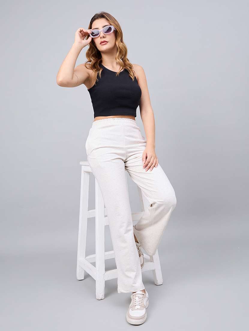 grey cotton regular track pants - 22052010 - Standard Image - 3