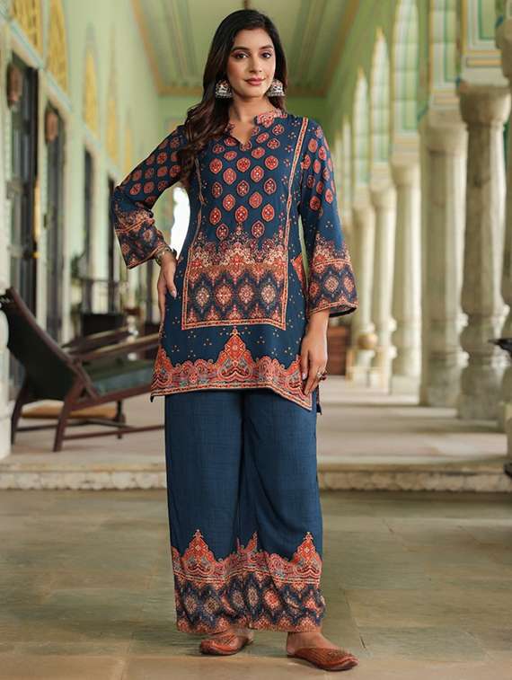 women long sleeve regular fit ethnic co-ord set - 22052030 - Zoom Image - 0