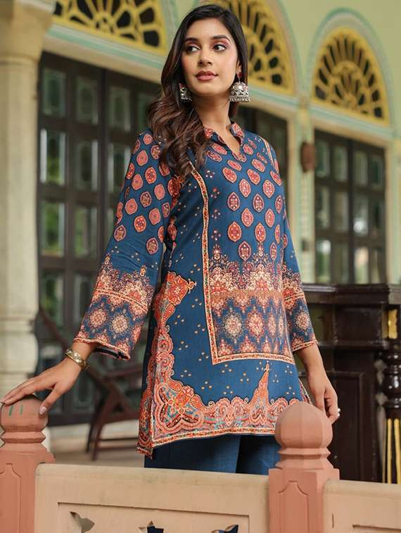 women long sleeve regular fit ethnic co-ord set - 22052030 - Standard Image - 3