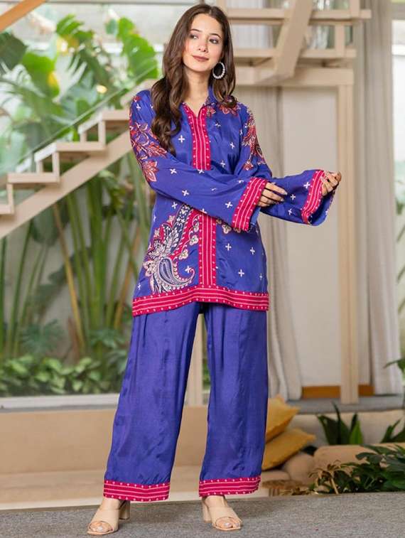 women long sleeve regular fit ethnic co-ord set - 22052034 - Standard Image - 3