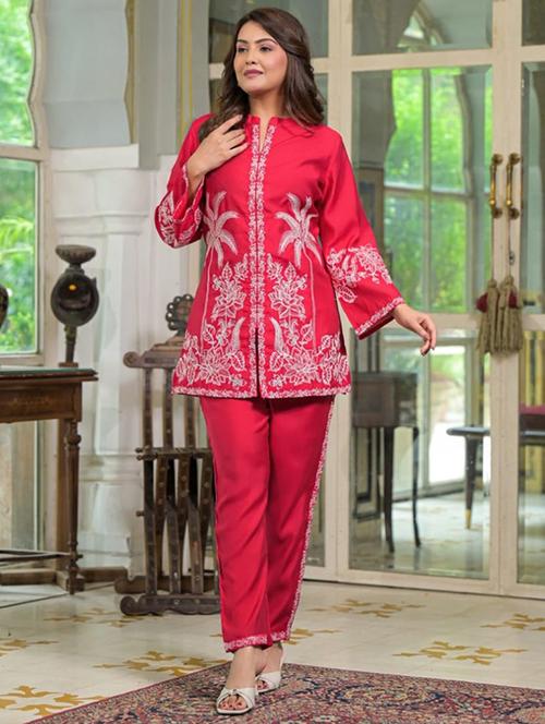 women long sleeve regular fit ethnic co-ord set - 22052037 -  Standard Image - 0