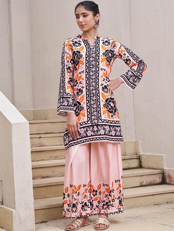 women long sleeve regular fit ethnic co-ord set