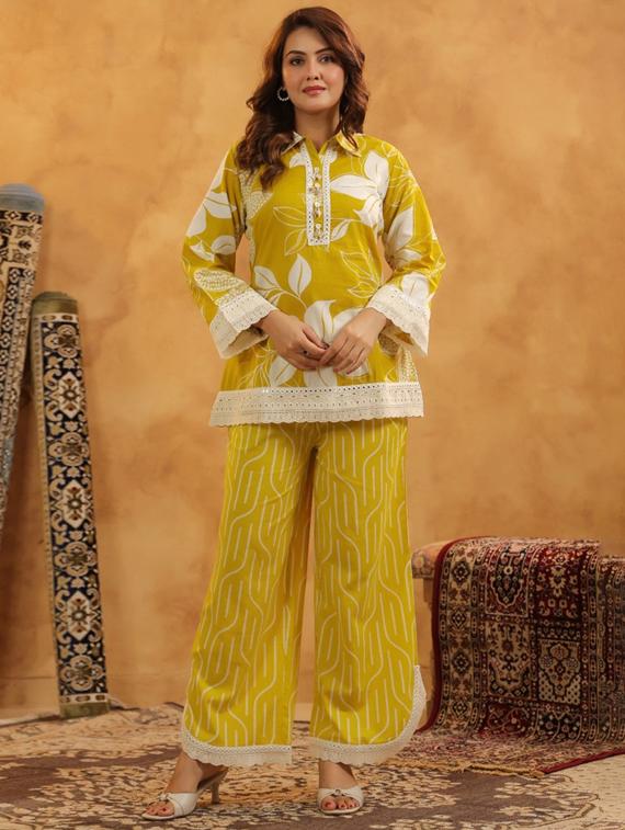 women long sleeve regular fit ethnic co-ord set - 22052044 - Standard Image - 3