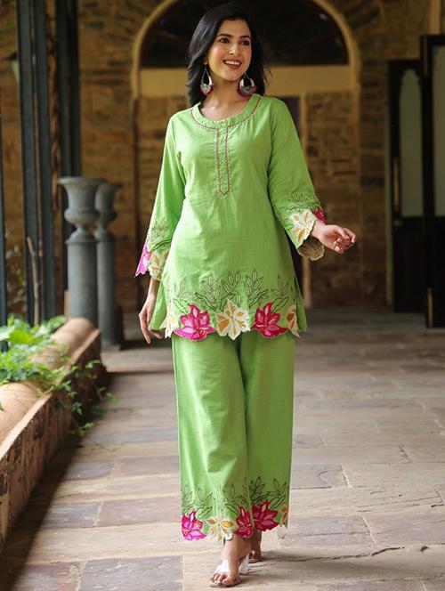 women long sleeve regular fit ethnic co-ord set - 22052054 -  Standard Image - 0