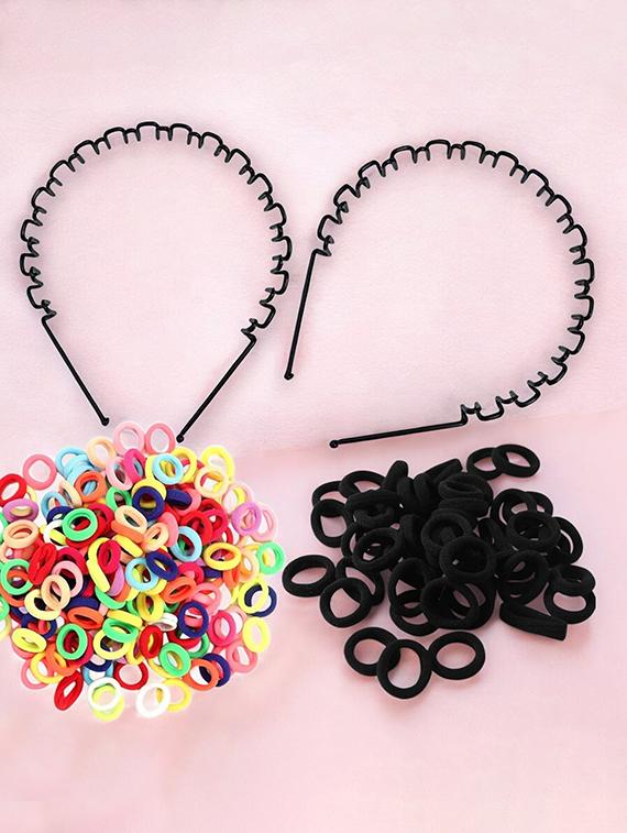 pack of multicolored rubber bands and spiral hair band - 22052061 - Zoom Image - 0