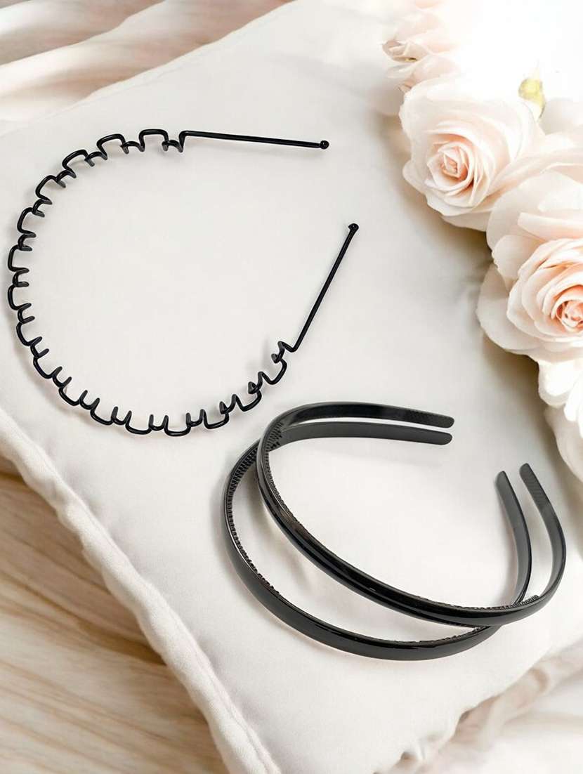 pack of 2 black spiral hair bands