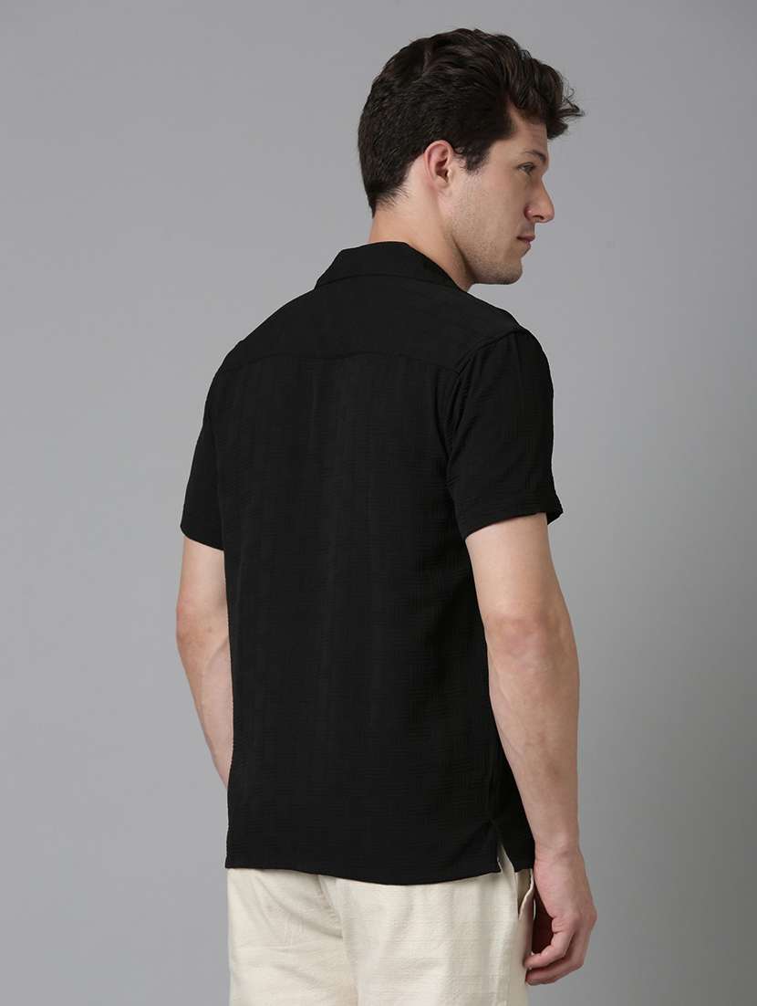 men solid short sleeve regular fit shirt - 22052071 - Standard Image - 3
