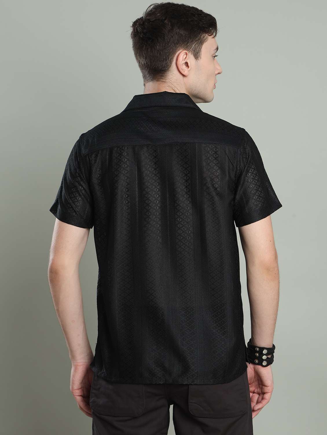 men self designed short sleeve regular fit shirt - 22052072 -  Standard Image - 3