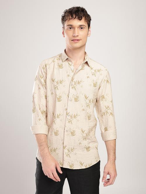 men printed collared long sleeve regular fit shirt - 22052128 - Standard Image - 0