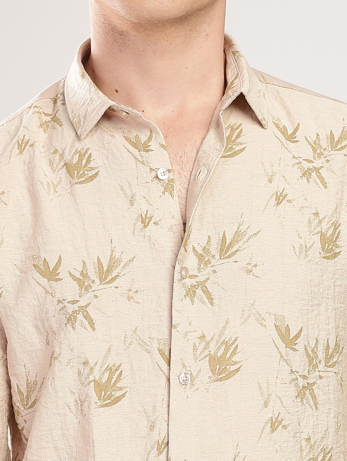men printed collared long sleeve regular fit shirt - 22052128 - Standard Image - 3