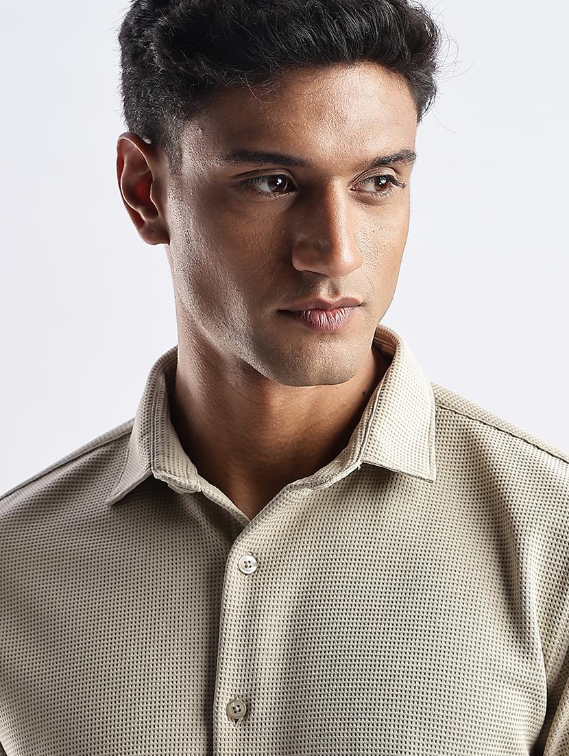 men solid collared long sleeve regular fit shirt - 22052146 - Standard Image - 5