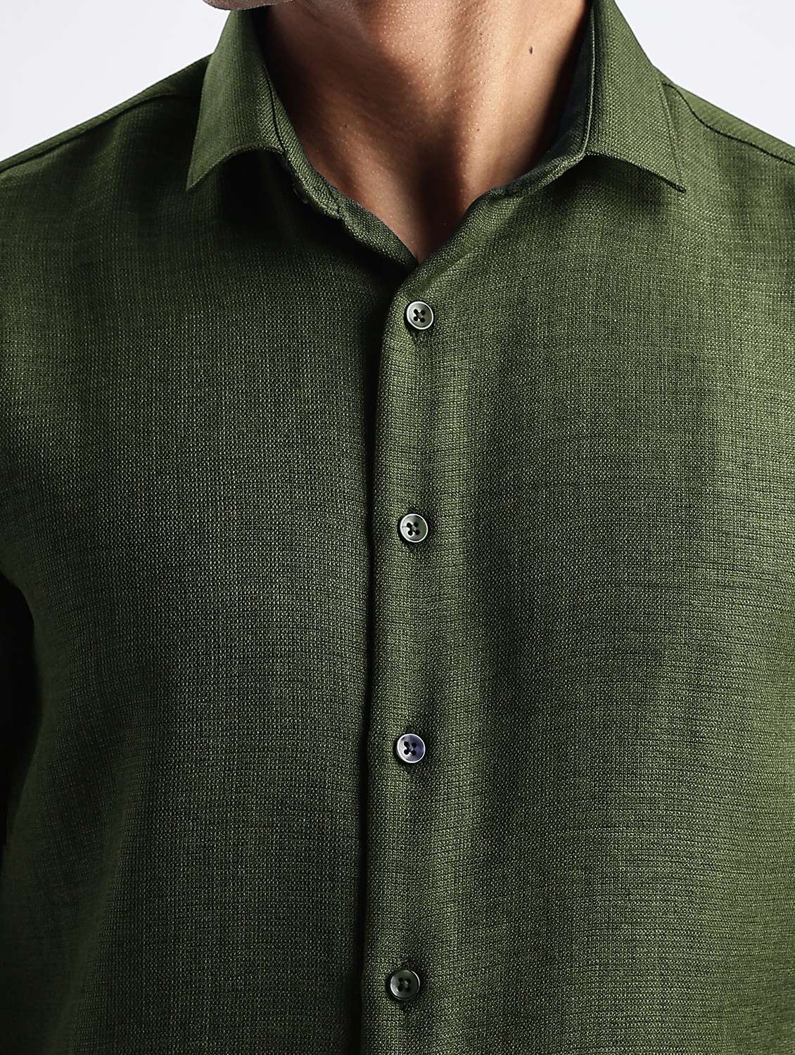 men solid collared long sleeve regular fit shirt - 22052154 -  Standard Image - 5