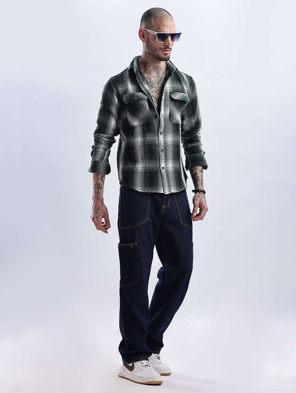 olive rayon casual shirt - 22052163 - Standard Image - 3