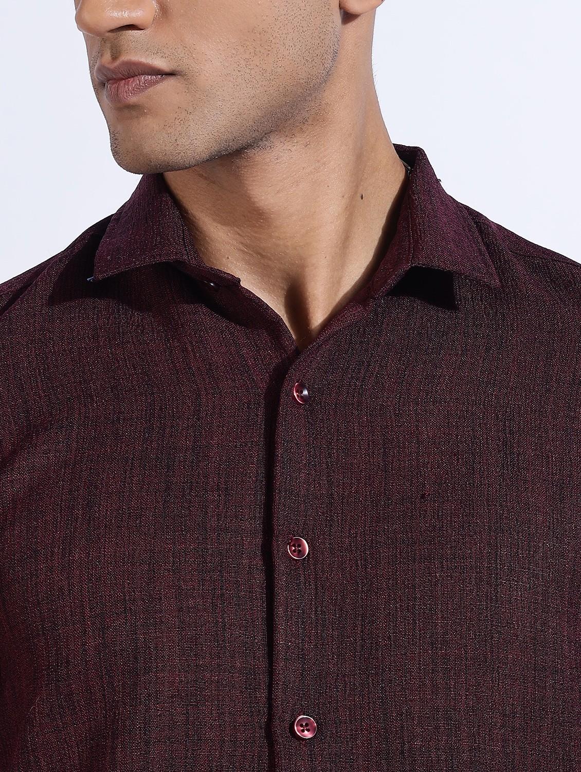 men solid collared long sleeve regular fit shirt - 22052198 - Standard Image - 5